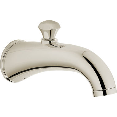 Click here to see Toto TS210EV#BN Toto Silas 7-11/16-inch Wall Mounted Brushed Nickel Tub Spout with Pull-Up Diverter, 1/2-inch Connection Size, NPT, Brass - TS210EV#BN