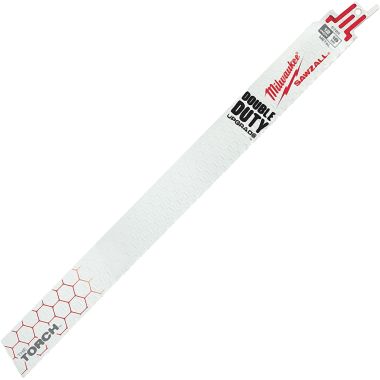 Click here to see Milwaukee 48-00-5789 Sawzall Torch 48-00-5789 Bi-Metal Reciprocating Saw Blade, 12 in L x 1 in W x 0.042 in T, 18 TPI