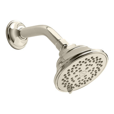 Click here to see Toto TS300A55#PN TOTO Traditional Collection Series A 4in Multi-Spray Shower Head with Rubber Nozzles, 2.5 GPM, Polished Nickel - TS300A55#PN