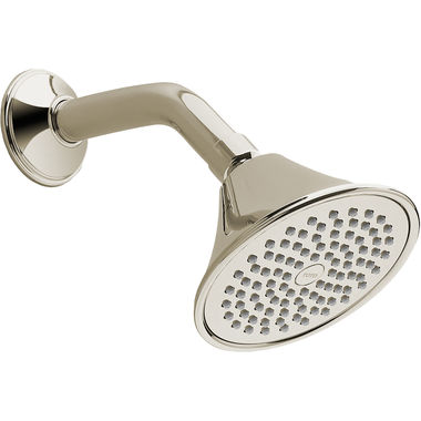 Click here to see Toto TS200A51#BN TOTO Transitional Collection Series A 4in Single-Spray Shower Head with Rubber Nozzles, 2.5 GPM, Brushed Nickel - TS200A51#BN