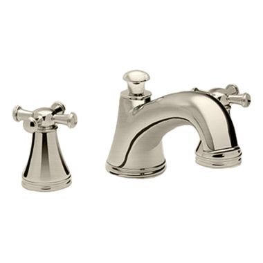 Click here to see Toto TB220DD#BN TOTO Vivian Two-Handle Three-Hole Roman Tub Faucet Trim, Low-Arc Spout, Cross Handles, Brushed Nickel - TB220DD#BN