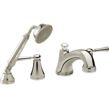 Click here to see Toto TB220S1#BN TOTO Vivian Two-Handle Deck-Mount Tub Faucet Trim with 2.5 GPM Hand Shower, Lever Handles, Brushed Nickel - TB220S1#BN