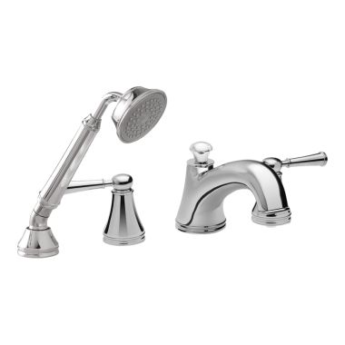 Click here to see Toto TB220S1#CP TOTO Vivian Two-Handle Deck-Mount Tub Faucet Trim with 2.5 GPM Hand Shower, Lever Handles, Polished Chrome - TB220S1#CP