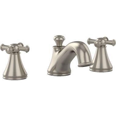 Click here to see Toto TL220DD#BN Toto Vivian Two-Handle Widespread Lavatory Faucet with Metal Pop-Up, Cross Handles, 1.5 GPM, Three-Hole, Solid Brass, Brushed Nickel - TL220DD#BN 