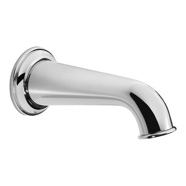 Click here to see Toto TS220E#CP Toto Vivian 7-5/8-inch Wall Mounted Polished Chrome Non-Diverter Tub Spout, 1/2-inch Connection Size, NPT, Brass - TS220E#CP