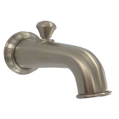 Click here to see Toto TS220EV#BN Toto Vivian 7-5/8-inch Wall Mounted Brushed Nickel Tub Spout with Pull-Up Diverter, 1/2-inch Connection Size, NPT, Brass - TS220EV#BN