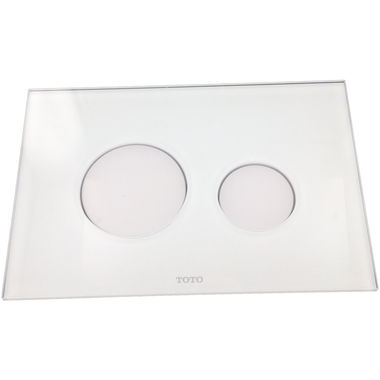 Click here to see Toto YT830#WH  TOTO YT830#WH Duofit Push Plate For In Wall Tank System - Glass With White Buttons