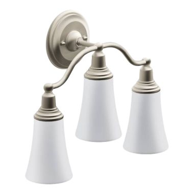 Click here to see Moen YB8263BN Moen Rothbury 3-Globe Bathroom Vanity Light, Brushed Nickel - YB8263BN