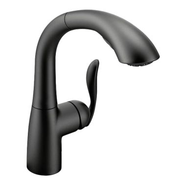 Click here to see Moen 7294BL Moen 7294BL Matte Black Arbor Pull-Out Kitchen Faucet