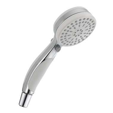 Click here to see Delta 59424-WC-PK Delta Universal Showering ActivTouch 9-Setting Hand Shower, Round, 2.5 GPM, Chrome/White - 59424-WC-PK