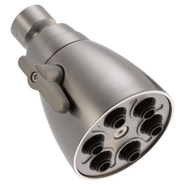 Click here to see Delta 52667-SS-PK Delta Fundamental Single-Setting 6-Jet Adjustable Shower Head, 2.5 GPM, Round, Brilliance Stainless - 52667-SS-PK