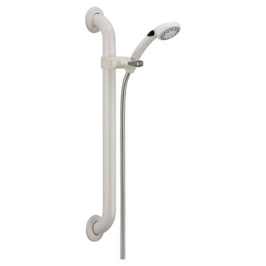 Click here to see Delta 52002-UF Delta 2-Setting 2.50 GPM Handshower with 24in Adjustable Grab Bar and 70in Ultraflex Hose, ADA Certified Grab Bar and Slide Mechanism, Chrome - 52002-UF
