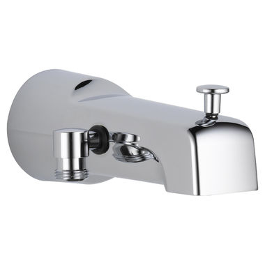 Click here to see Delta U1010-PK Delta Diverter Tub Spout, Chrome, for Tub Only or Hand Shower Only Applications, 6-11/16in Spout Reach, Wall-Mount Installation - U1010-PK