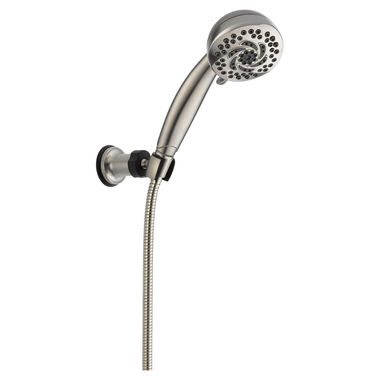 Click here to see Delta 55435-SS-PK Delta Premium 5-Setting Fixed Wall Mount Hand Shower, Stainless - 55435-SS-PK
