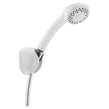Click here to see Delta 59310-WH20-PK Delta Fundamentals Universal Showering 2.0 GPM Single-Setting Fixed Wall-Mount Hand Shower, Touch-Clean, White - 59310-WH20-PK