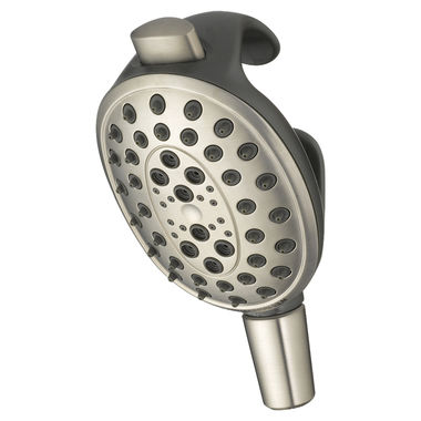 Click here to see Delta 59456-SS-PK Delta Four-Setting ADA Palm Handheld Shower with Dual Check Valves, 2.5 GPM, Stainless Steel -  59456-SS-PK