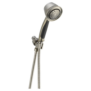 Click here to see Delta 59355-SS-PK Delta Universal Showering 2.5 GPM Premium 5-Setting Shower Mount Hand Shower, Touch-Clean Nozzles, Brilliance Stainless - 59355-SS-PK