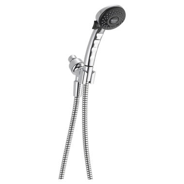 Click here to see Delta 59344-B20-PK Delta Fundamentals Universal Showering Touch-Clean 2-Setting Shower Mount Hand Shower, ADA Compliant, 2.0 GPM, WaterSense, Chrome - 59344-B20-PK