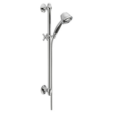 Click here to see Delta 51508 Delta Fundamentals Premium 5-Setting Hand Shower with Slide Bar, Touch-Clean, 2.5 GPM, Chrome - 51508