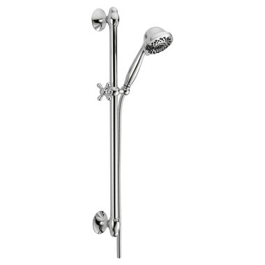 Click here to see Delta 51708 Delta Universal Showering 7-Setting Hand Shower with Slide Bar, WaterSense, 1.75 GPM, Chrome - 51708