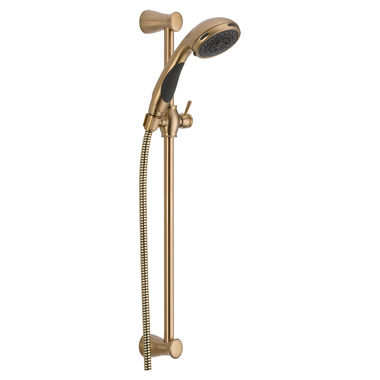 Click here to see Delta 57014-CZ Delta Premium 2.5 GPM 3-Setting Slide Bar Handshower with Dual Check Valves, Touch-Clean Nozzles, Champagne Bronze - 57014-CZ