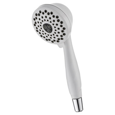 Click here to see Delta 59425-WH-PK Delta Universal Showering Premium 7-Setting Hand Shower, Round, 2.5 GPM, White - 59425-WH-PK