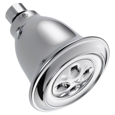 Click here to see Delta 52658-PK Delta H2Okinetic Single-Setting Shower Head, Water-Efficient, 1.5 GPM, Round, Chrome - 52658-PK