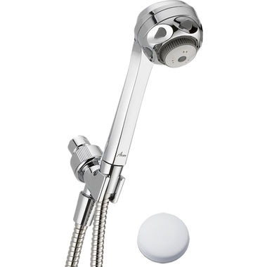 Click here to see Delta 54471-WH15-BG Delta Fundamentals Three-Setting 2-5/8in Hand Shower with Shower Mount and 60in Stainless Steel Hose, 1.5 GPM, White - 54471-WH15-BG