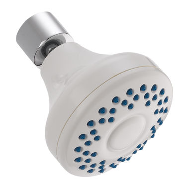 Click here to see Delta 52672-WH15-BG Delta Fundamentals Single-Setting Touch-Clean Shower Head, 1.5 GPM, Round, Water-Efficient, White - 52672-WH15-BG