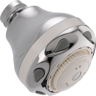 Click here to see Delta 52692-15-BG Delta Fundamentals 2in Three-Setting Shower Head, 1.5 GPM, Chrome - 52692-15-BG