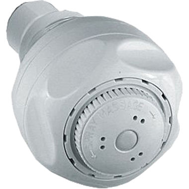 Click here to see Delta 52692-WH15-BG Delta Fundamentals Three-Setting Water-Efficient Shower Head, 1.5 GPM, WaterSense, White - 52692-WH15-BG