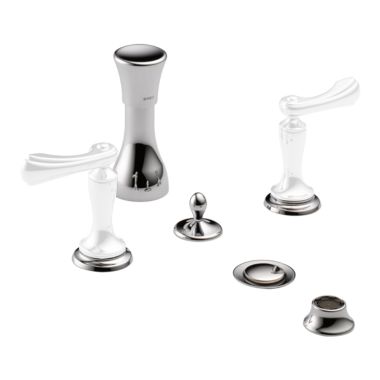 Click here to see Brizo 68485-PCLHP Brizo Charlotte Two-Handle Bidet Faucet with Diverter and Metal Pop-Up, 4-Hole, Less Handles, Polished Chrome - 68485-PCLHP