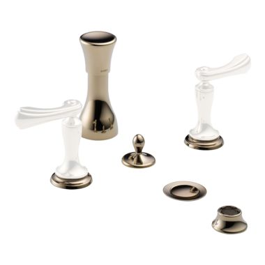 Click here to see Brizo 68485-PNLHP Brizo Charlotte Two-Handle Bidet Faucet with Diverter and Metal Pop-Up, 4-Hole, Less Handles, Brilliance Polished Nickel - 68485-PNLHP