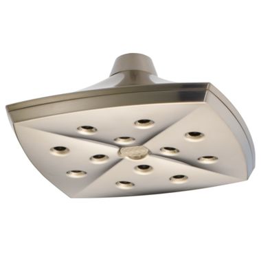Click here to see Brizo 81385-BN Brizo Charlotte Brushed Nickel 8-1/4in H2Okinetic Raincan Shower Head, Square, Single-Function, 1.75 GPM, WaterSense, Overhead-Mount - 81385-BN