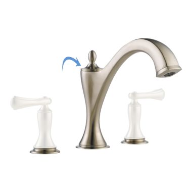 Click here to see Brizo T67385-BNLHP Brizo Charlotte Two-Handle Deck-Mount Roman Tub Faucet Trim, 3-Hole, Less Handles, Brilliance Brushed Nickel - T67385-BNLHP