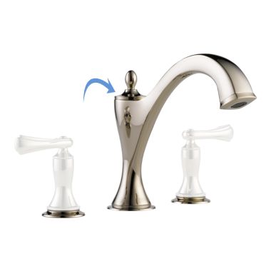 Click here to see Brizo T67385-PNLHP Brizo Charlotte Two-Handle Deck-Mount Roman Tub Faucet Trim, 3-Hole, Less Handles, Brilliance Polished Nickel - T67385-PNLHP