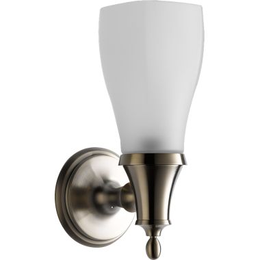 Click here to see Brizo 697085-BN Brizo Charlotte Brilliance Brushed Nickel Single Light Sconce, Satin-Etched Glass Dome - 697085-BN