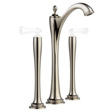 Click here to see Brizo 65485LF-PNLHP Brizo 65485LF-PNLHP Charlotte Widespread Vessel Lavatory Faucet, Polished Nickel, Less Handles