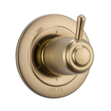 Click here to see Delta T11900-CZ Delta Classic 6-Function Diverter Valve Trim, Lever Handle, 3-Port, Champagne Bronze - T11900-CZ