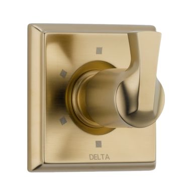 Click here to see Delta T11951-CZ Delta Dryden 6-Function Diverter Valve Trim, Lever Handle, 3-Port, Champagne Bronze - T11951-CZ