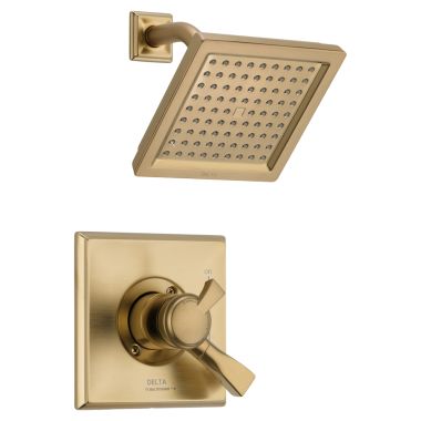 Click here to see Delta T17251-CZ Delta Dryden Monitor 17 Series Two-Handle Shower Faucet with Volume Control, Single-Setting, 2.5 GPM, Lever Handles, Champagne Bronze - T17251-CZ