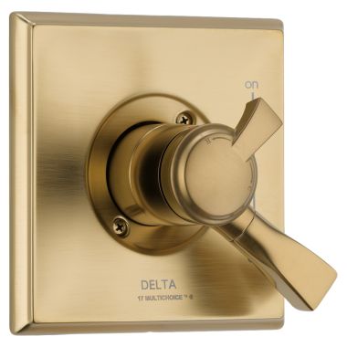 Click here to see Delta T17051-CZ Delta Dryden Monitor 17 Series Two-Handle Valve Trim, Lever Handles, Champagne Bronze - T17051-CZ