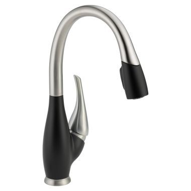 Click here to see Delta 9158-SB-DST Delta 9158-SB-DST Stainless/Cracked Pepper Fuse 1-Handle Kitchen Faucet
