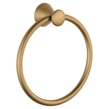 Click here to see Delta 73846-CZ Delta Lahara 7in Round Wall Mounted Towel Ring, Metal Constructed, Brilliance Champagne Bronze - 73846-CZ
