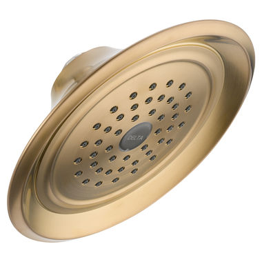 Click here to see Delta RP48686CZ Delta Universal Showering Single-Setting Raincan Shower Head with Touch-Clean Nozzles, Round, 1.75 GPM, Brilliance Champagne Bronze - RP48686CZ
