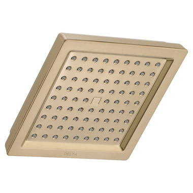 Click here to see Delta RP62283CZ Delta Dryden Universal Showering 6-1/2in Square 2.5 GPM Single-Setting Raincan Showerhead with Touch-Clean Technology, Champagne Bronze - RP62283CZ