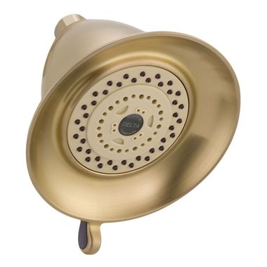 Click here to see Delta RP34355CZ Delta Universal Showering Premium 3-Setting Wall-Mount Shower Head with Touch-Clean Holes, 2.5 GPM, Champagne Bronze - RP34355CZ