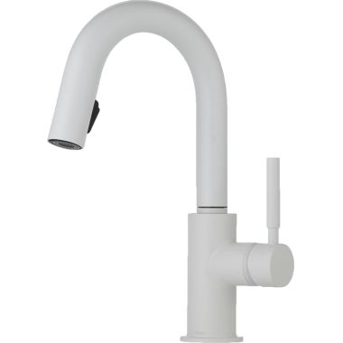 Click here to see Brizo 63920LF-MW BRIZO 63920LF-MW Solna One Handle Pulldown Bar Faucet Matte White