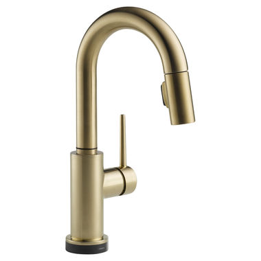 Click here to see Delta 9959T-CZ-DST Delta Trinsic Single-Handle Champagne Bronze Pull-Down Bar/Prep Faucet, 1.8 GPM, Lever Handle, Diamond Seal Technology, ADA, Touch2O - 9959T-CZ-DST