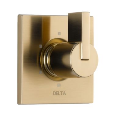 Click here to see Delta T11953-CZ Delta Vero 6-Function Diverter Valve Trim, Lever Handle, 3-Port, Champagne Bronze - T11953-CZ